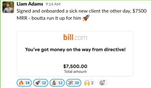 Liam Adams client win screenshot