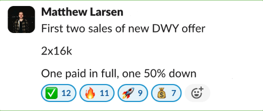 Matthew Larsen client win screenshot